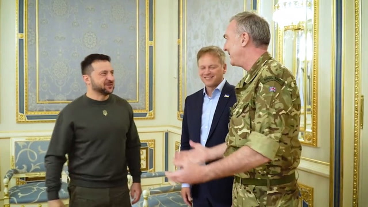 UK Secretary of State for Defence Grant Shapps meets Volodymyr Zelenskyy in Ukraine