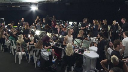 A backstage view of Balmain's Paris Fashion Week show