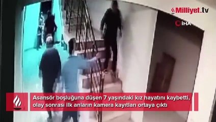 Asansör boşluğuna düşen küçük kızın feci sonu! Yeni görüntüler ortaya çıktı