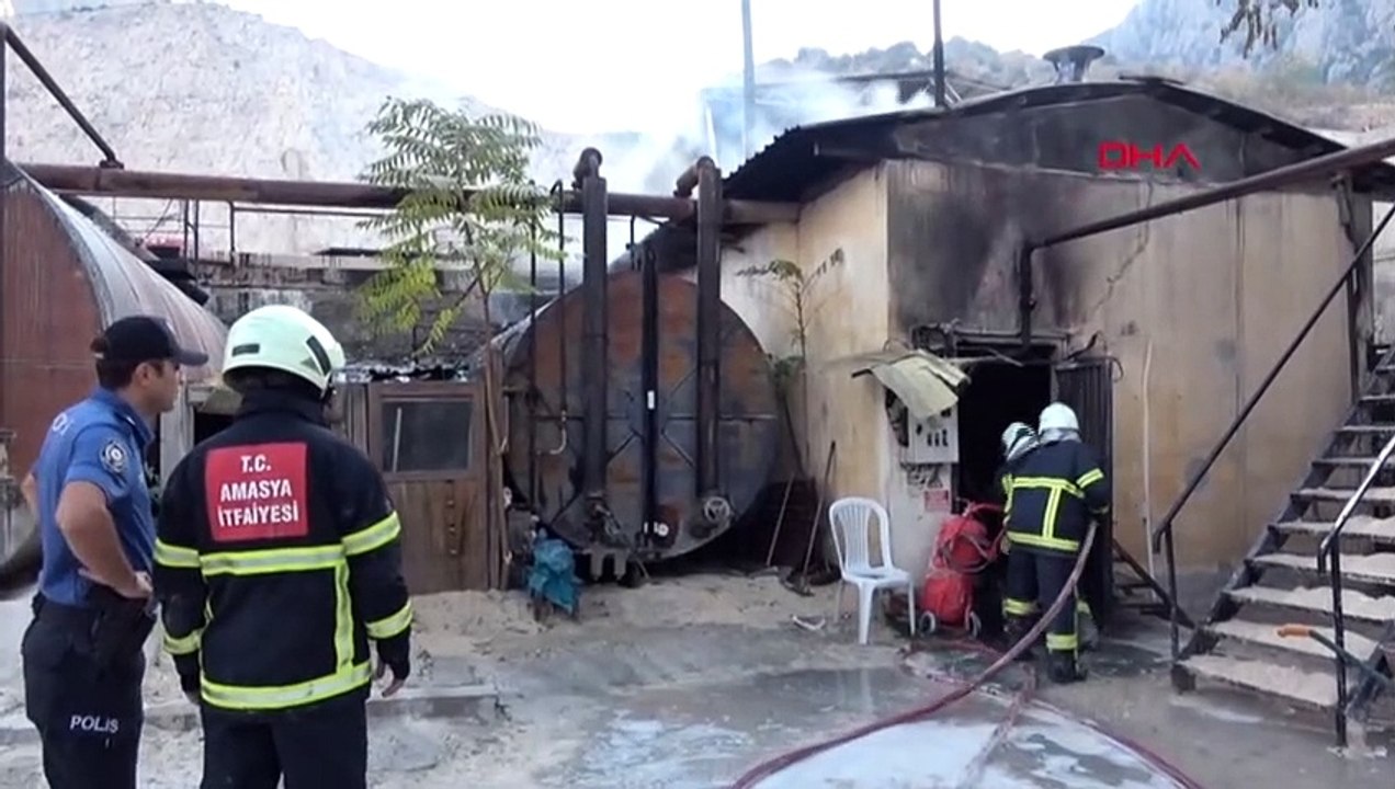 Amasya Belediyesi Asfalt Şantiyesinde Yangın Çıktı