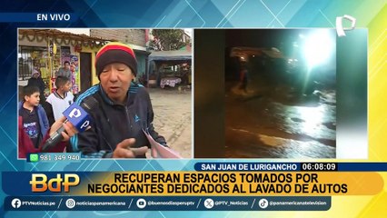 SJL: Recuperan espacios públicos tomados por negociantes dedicados al lavado de autos