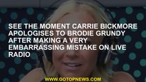 See the moment Carrie Bickmore apologises to Brodie Grundy after making a VERY embarrassing mistake