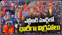 Huge Number Of Ganesh Idols Gathered At NTR Marg For Immersion At Tank Bund | V6 News