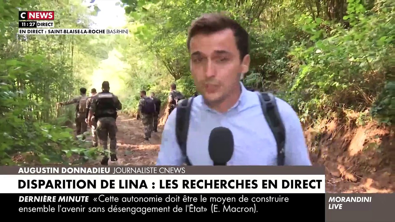 Disparition de Lina: Dans "Morandini Live" ce midi, les caméras ont pu suivre exceptionnellement en direct les recherches des gendarmes pour retrouver la jeune fille