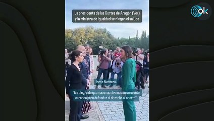 El vacile de Montero por el que la presidenta de las Cortes de Aragón no le estrecha la mano