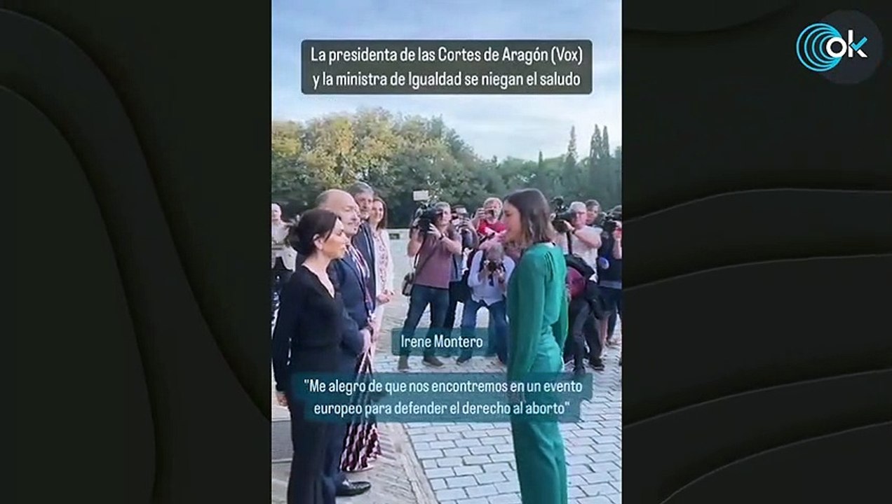 El vacile de Montero por el que la presidenta de las Cortes de Aragón no le estrecha la mano