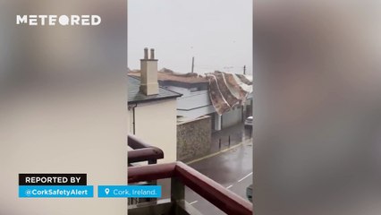 Storm Agnes hits the coast of Baltimore, Ireland.