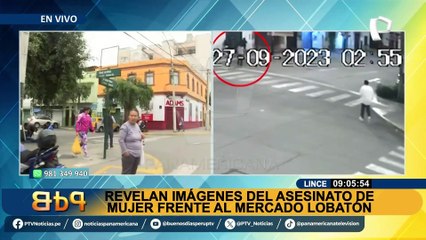 Revelan imágenes del asesinato de mujer frente al mercado Lobatón en Lince