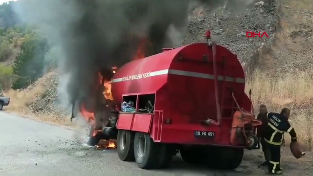 Un camion de pompiers est devenu inutilisable lors de l'incendie à Çorum