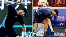 Andy Murray repeatedly smashes racket as he wastes three match points