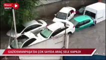 Gaziosmanpaşa'da çok sayıda araç sele kapıldı 