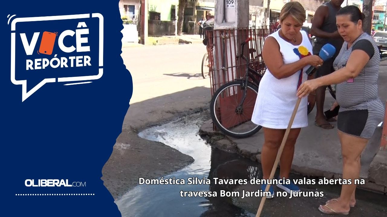 Doméstica Silvia Tavares denuncia valas abertas na travessa Bom Jardim, no Jurunas