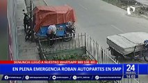 SMP: Captan a sujeto robando batería de mototaxi en pleno estado de emergencia