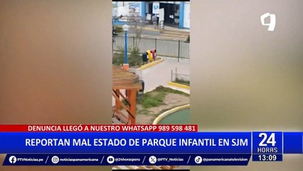 Скачать видео: SJM: vecinos denuncian que juegos del parque se encuentran en pésimas condiciones