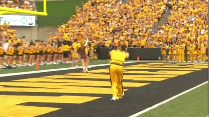 Iowa cheerleader’s pants fall down during backflip, but he still stuck the landing