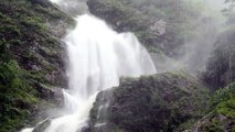 Rain in a waterfall - the soul becomes more relaxed