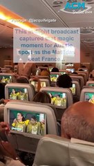 Plane erupts in celebration for magic Matildas moment