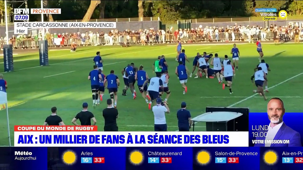Le XV de FRANCE en entrainement public à AIX EN PROVENCE pour la coupe du monde de rugby bfm29sept2023