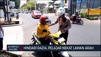 Download Video: Hindari Razia, Pelajar Nekat Lawan Arah