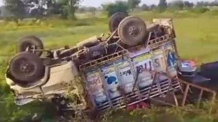 झालावाड़: डीजे से भरी पिकअप पलटी, हादसे में एक मौत, कई घायल