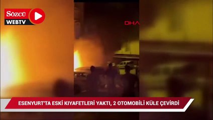 Eski kıyafetleri yaktı, araçlar küle döndü
