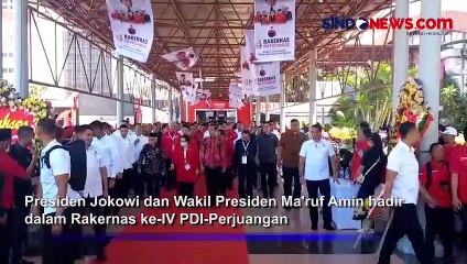 Hadiri Rakernas ke-IV PDIP, Jokowi dan Ma'ruf Amin Duduk Mengapit Megawati