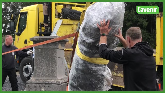 La statue du sacré-Cœur retrouve son socle à Rumillies