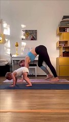 Baby Does Yoga With Mom