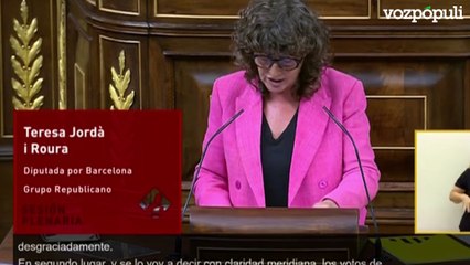 Teresa Jordà (ERC) confirma que votará 'no' a feijóo: "Los votos de Esquerra han sido, están y estarán al servicio de la defensa de Cataluña"