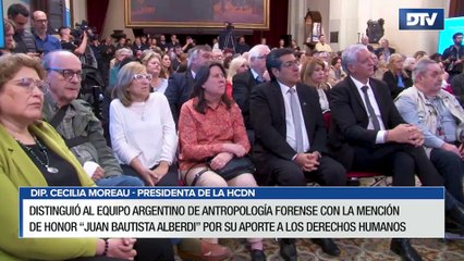 Cecilia Moreau distinguió al Equipo Argentino de Antropología Forense con la mención de honor “Juan Bautista Alberdi”