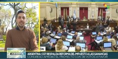 Trabajadores de Argentina respaldan reforma de tributo sobre ingresos