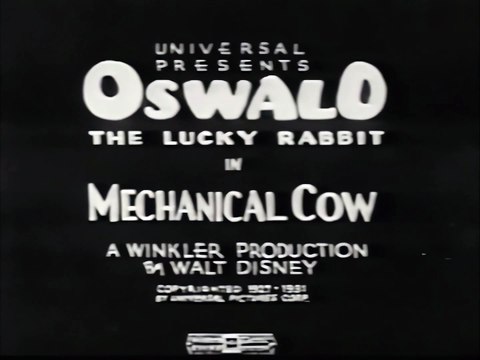 The Mechanical Cow 1927 Oswald The Lucky Rabbit remastered with ai esrgan 1080p public domain classic cartoon by Walt Disney