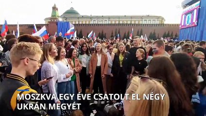 Díszünnepség Moszkában - Oroszország egy éve csatolt el négy ukrán megyét