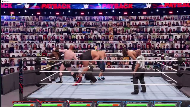 WWE DIESEL, ANDRE THE GIANT & SHEAMUS vs JEFF HARDY, JOHN CENA & BOBBY LASHLEY