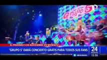 “Grupo 5” prepara concierto gratuito para todos sus fans