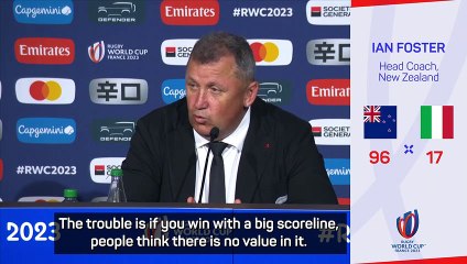 All Blacks coach Foster takes dig at South Africa and Ireland after crushing Italy