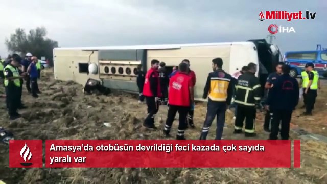 Amasya’da otobüs kazası: Çok sayıda yaralı var