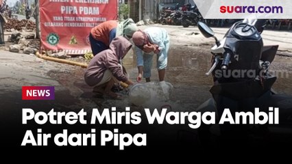 Potret Miris Warga Tarumajaya Ambil Air dari Pipa Perbaikan PDAM: 2 Pekan Mati, Keluarnya Cuma Netes