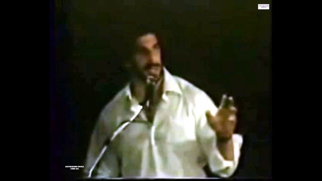 Lou Ferrigno and Franco Columbo speaking at Mr Olympia (1984)