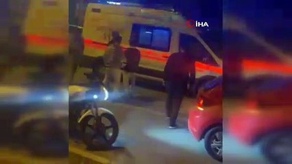 Sürücünün kontrolünden çıkan otomobil takla attı