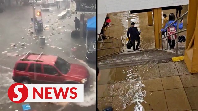 Floods hit New York City subway, roads