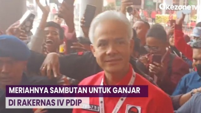 Ganjar Tiba di Arena Rakernas IV PDIP Disambut Teriakan Histeris Peserta dan Pelajar