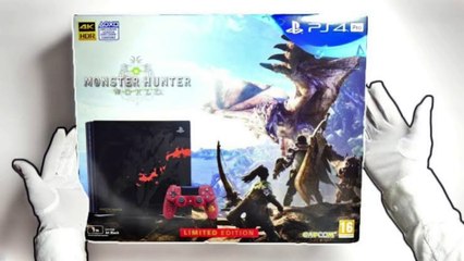 Monster Hunter World PS4 Pro Limited Edition Unboxing_ (Sold Out) Rathalos Console(1080P_60FPS)