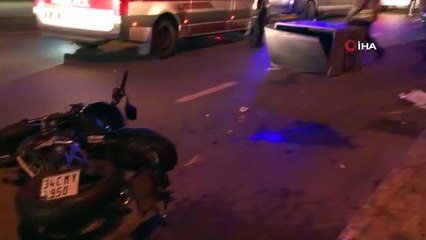 Une collision entre une moto et une voiture à Kartal : 2 personnes blessées