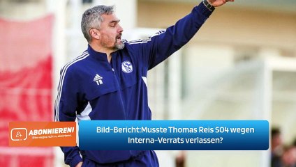 Bild-Bericht:Musste Thomas Reis S04 wegen Interna-Verrats verlassen?