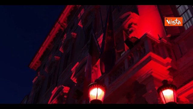 Il Senato illuminato di Rosso per la Giornata Mondiale del Cuore