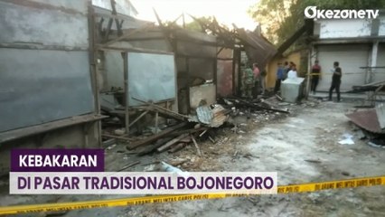 Kebakaran di Pasar Jipo Bojonegoro Ludeskan 7 Kios, Penyebab Diduga Pembakaran Sampah
