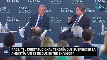Page: "El Constitucional tendría que suspender la amnistía antes de que entre en vigor"