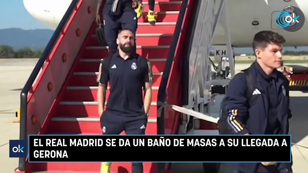 El Real Madrid se da un baño de masas a su llegada a Gerona