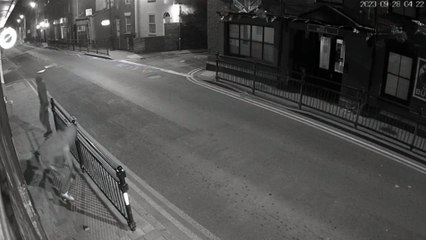 CCTV captures the moment the window of Nisa Local in Newington High Street is smashed